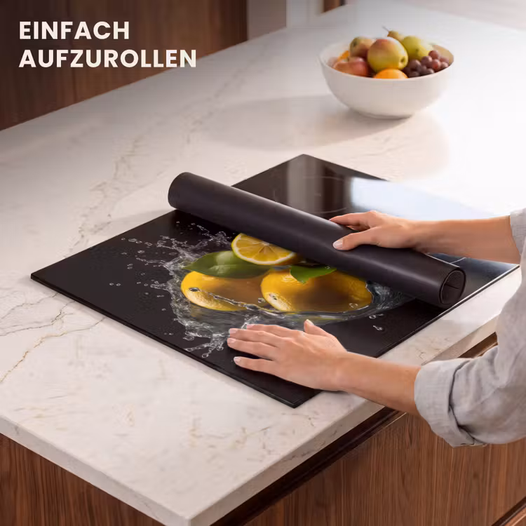 Herdabdeckplatte - Zitrone - Obst - Gelb - Schwarz — 7