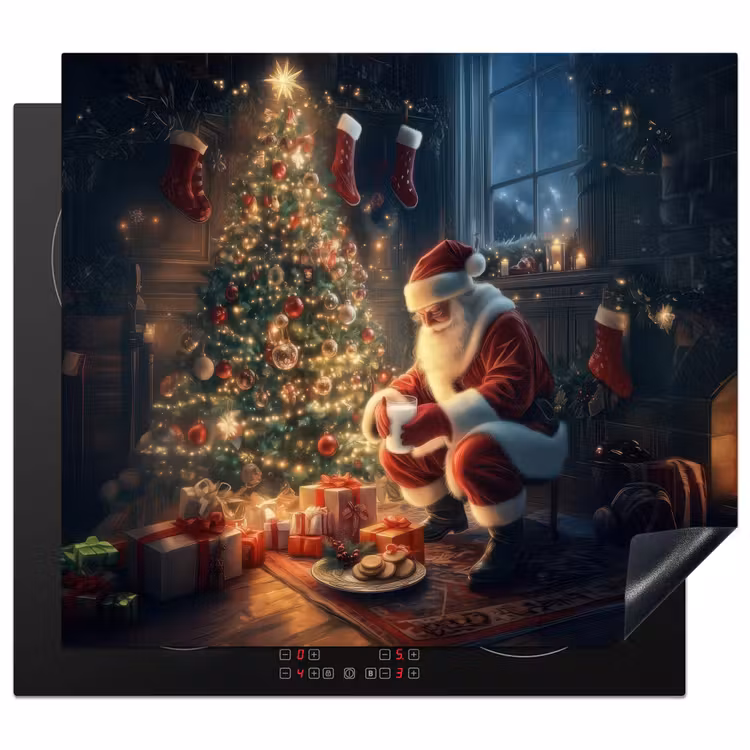 Herdabdeckplatte - Weihnachtsmann - Kamin - Dunkel — 1