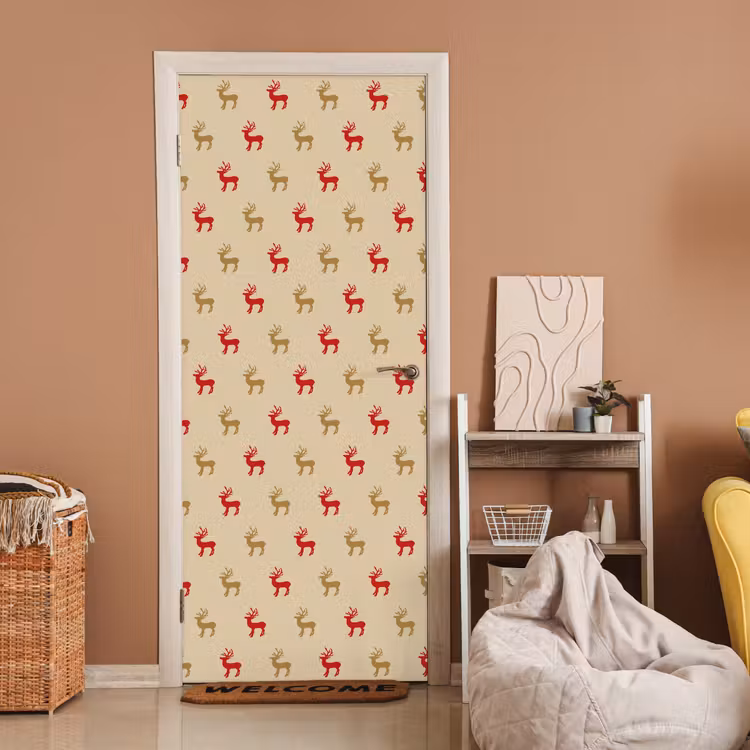 Türtapete - Muster - Hirsche - Beige — 2