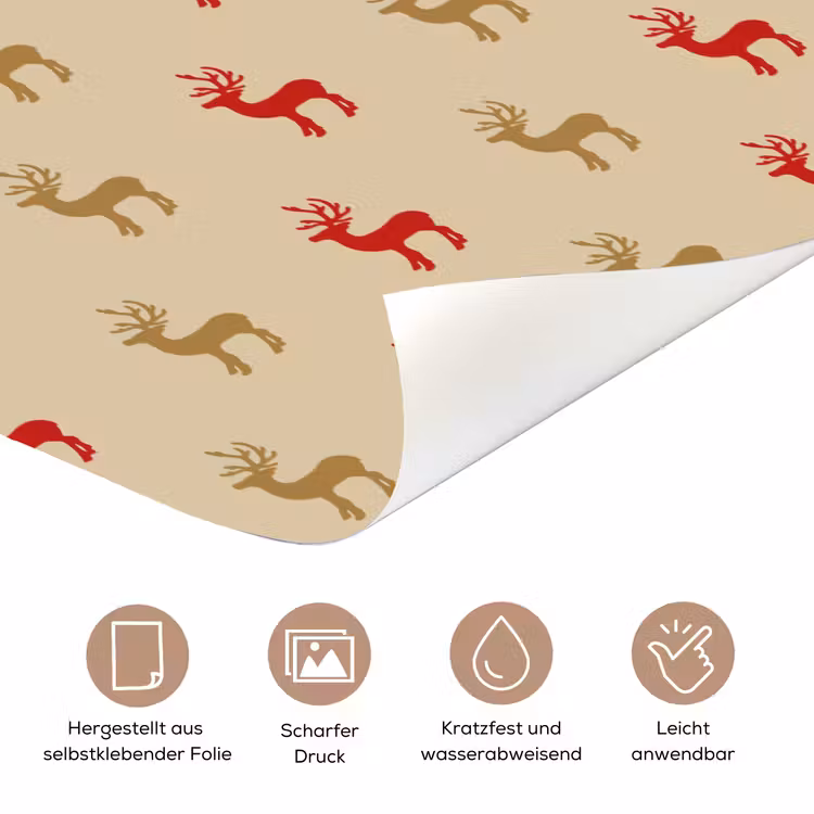 Türtapete - Muster - Hirsche - Beige — 5