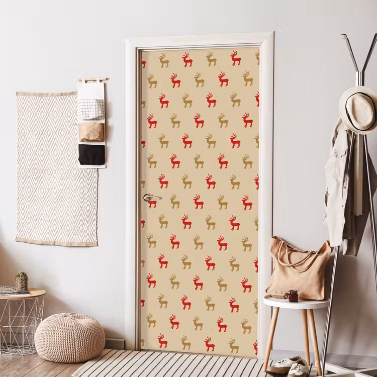 Türtapete - Muster - Hirsche - Beige — 7