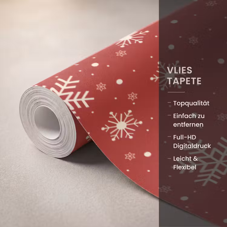Tapete - Illustration - Schneeflocken - Rot — 3