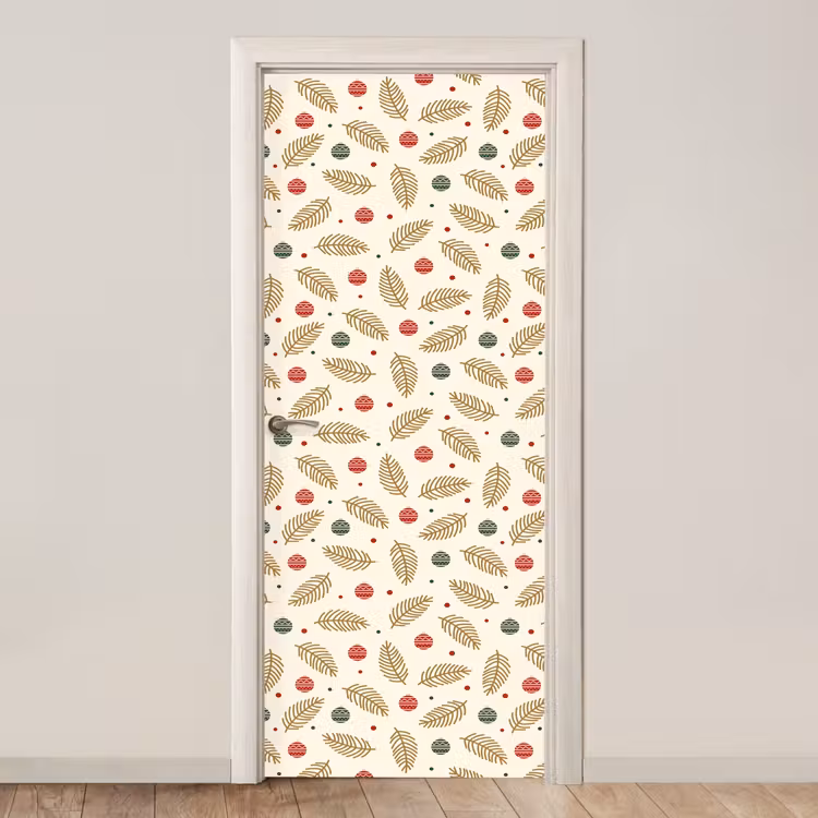 Türtapete - Muster - Weihnachten - Symbole - Beige — 1