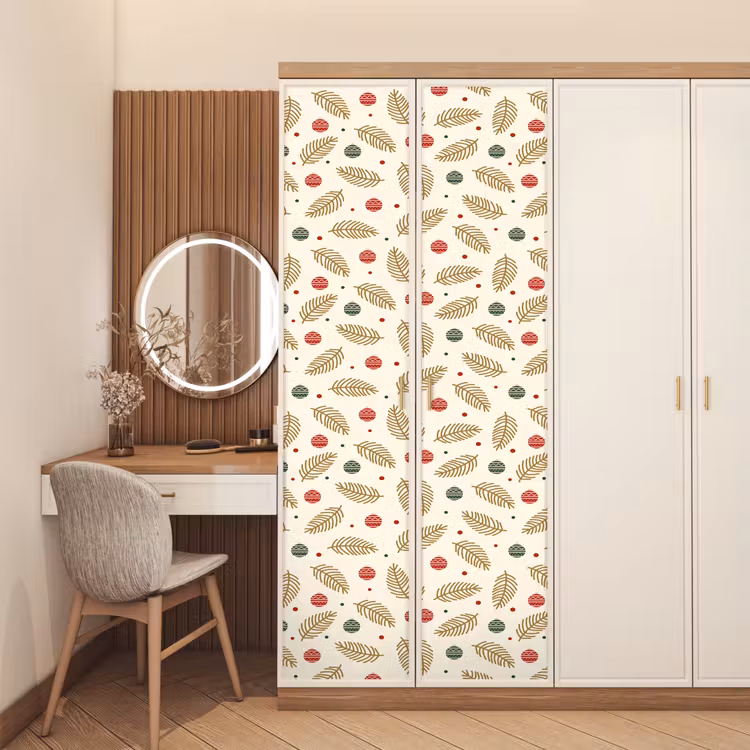Türtapete - Muster - Weihnachten - Symbole - Beige — 4