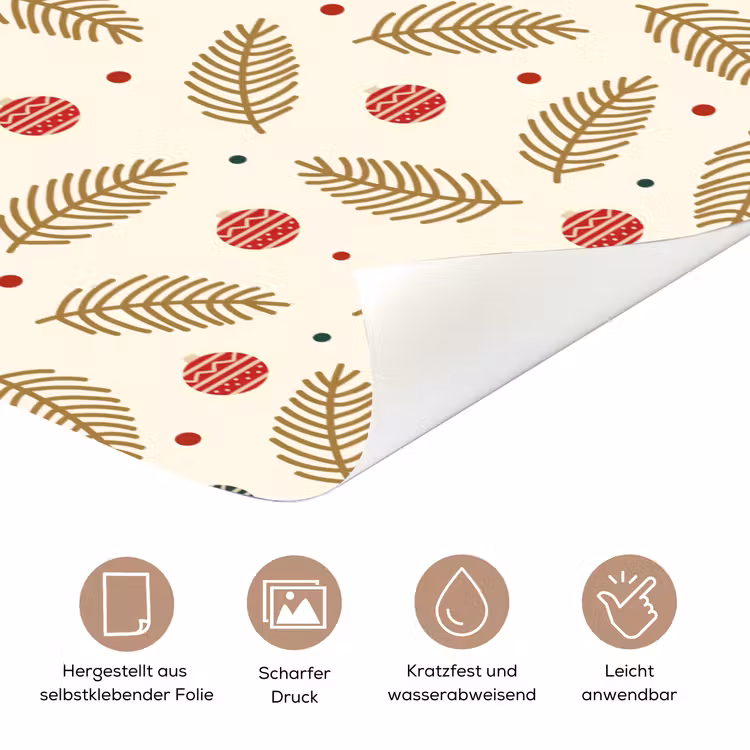 Türtapete - Muster - Weihnachten - Symbole - Beige — 5