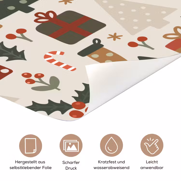 Türtapete - Illustration - Weihnachtsfiguren - Beige — 5