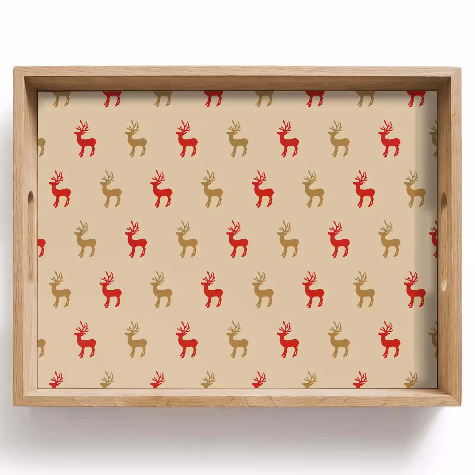 Tablett - Muster - Hirsche - Beige — 1