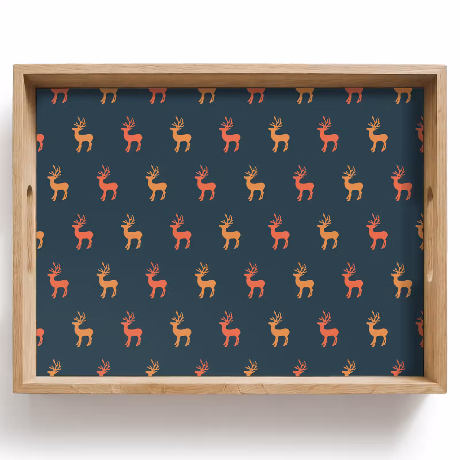 Tablett - Muster - Hirsche - Blau — 1