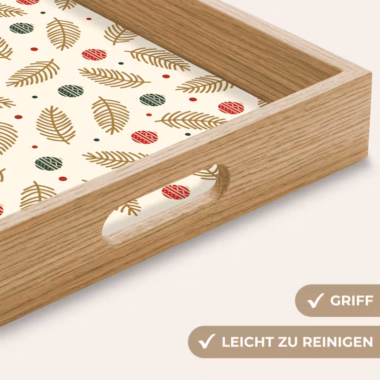 Tablett - Muster - Weihnachten - Symbole - Beige — 5