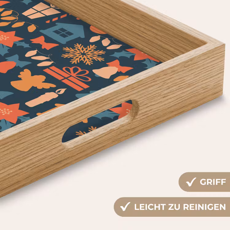 Tablett - Muster - Weihnachten - Symbole - Blau — 5