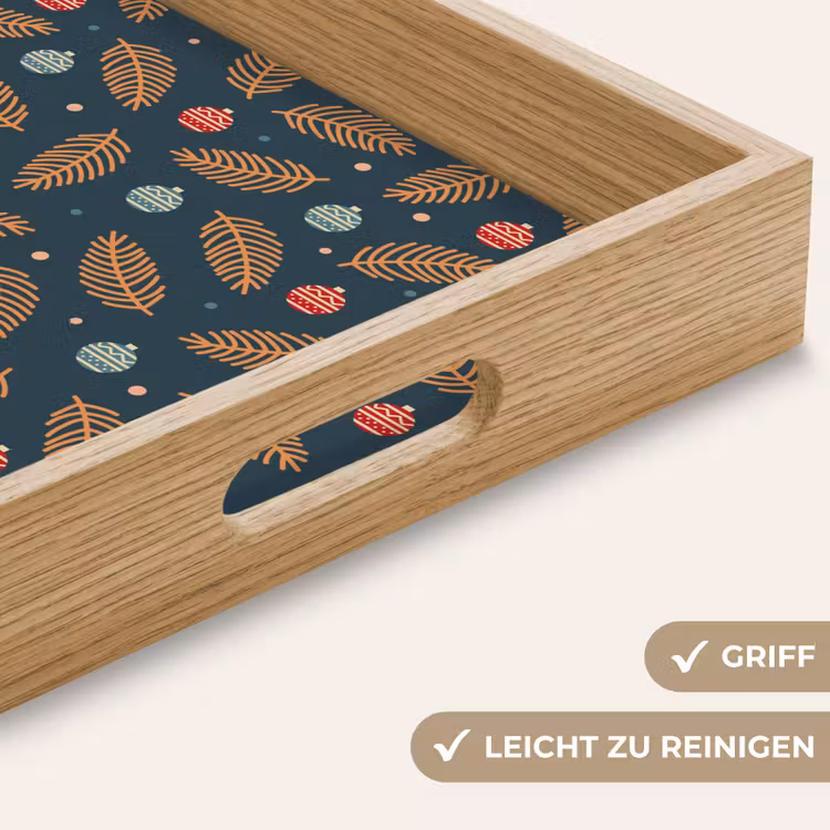 Tablett - Muster - Weihnachten - Symbole - Dunkelblau — 5
