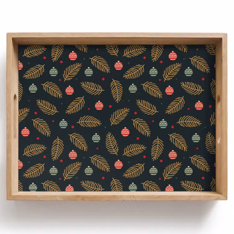 Tablett - Muster - Weihnachten - Symbole - Grün — 1