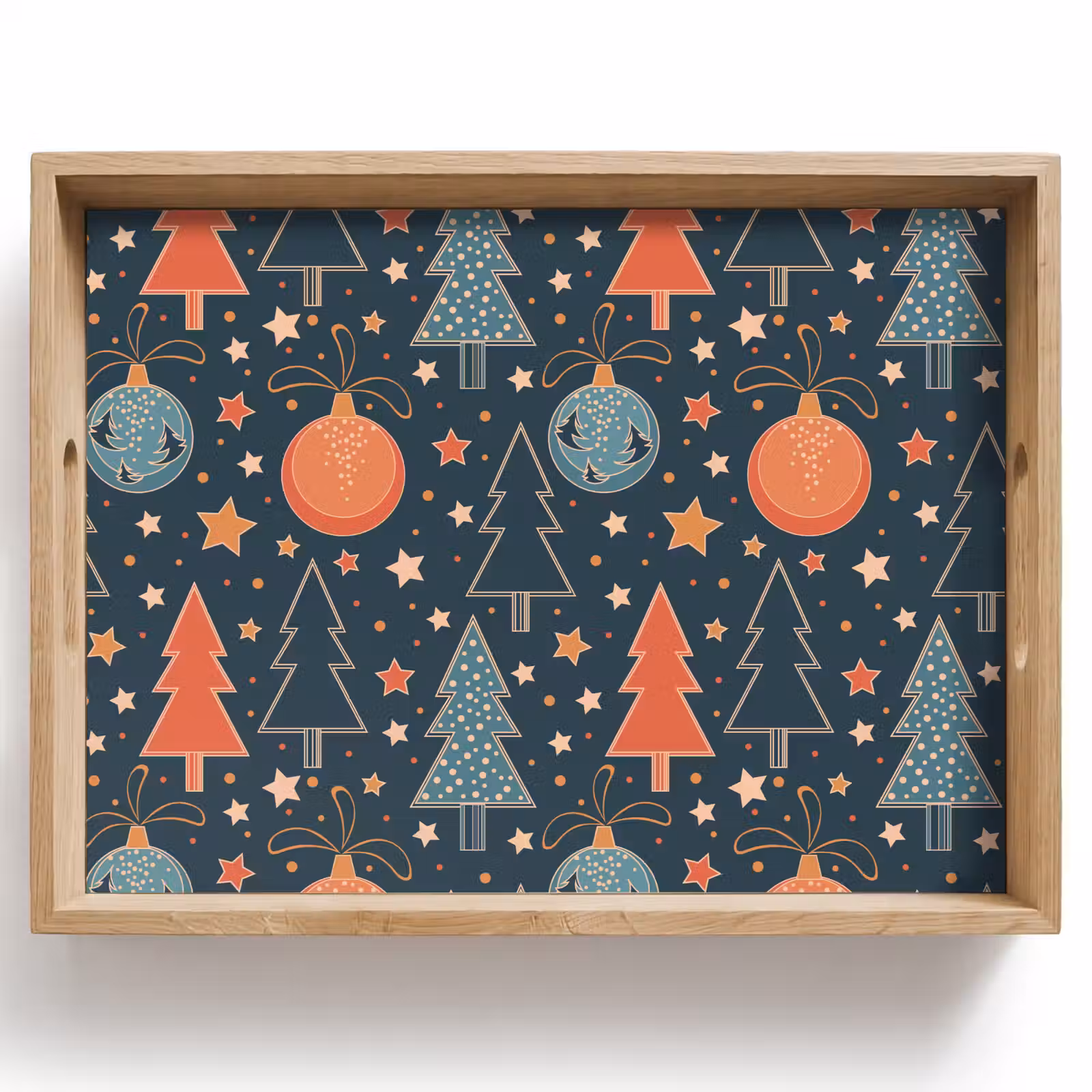 Tablett - Illustration - Weihnachten - Symbole - Blau — 1