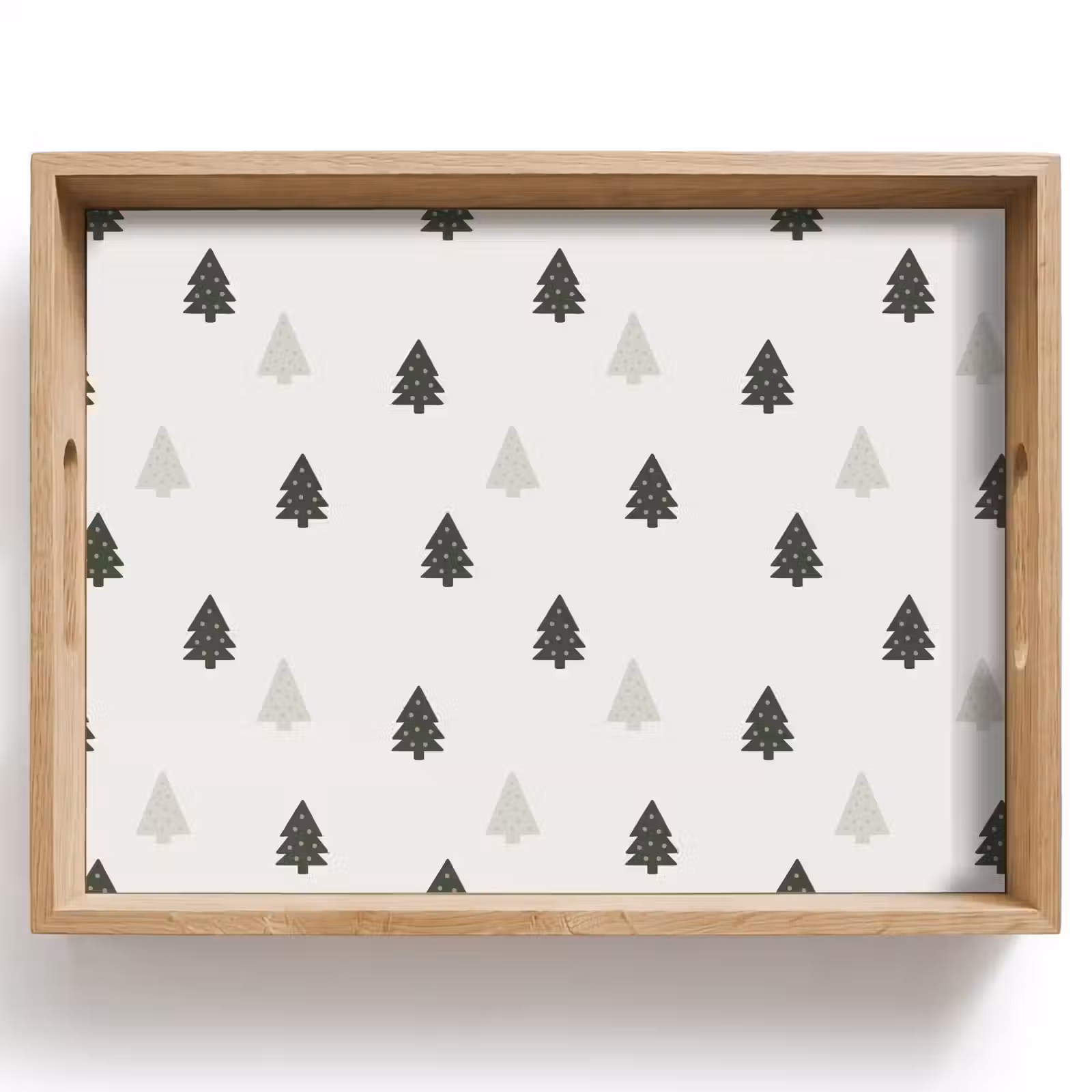 Tablett - Illustration - Weihnachtsbäume - Weiß — 1