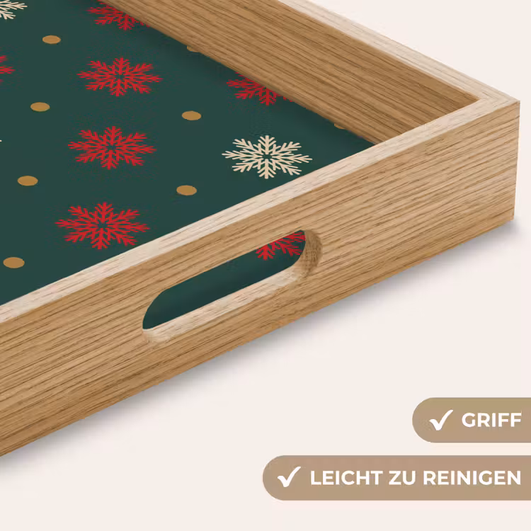 Tablett - Illustration - Schneeflocken - Grün — 5