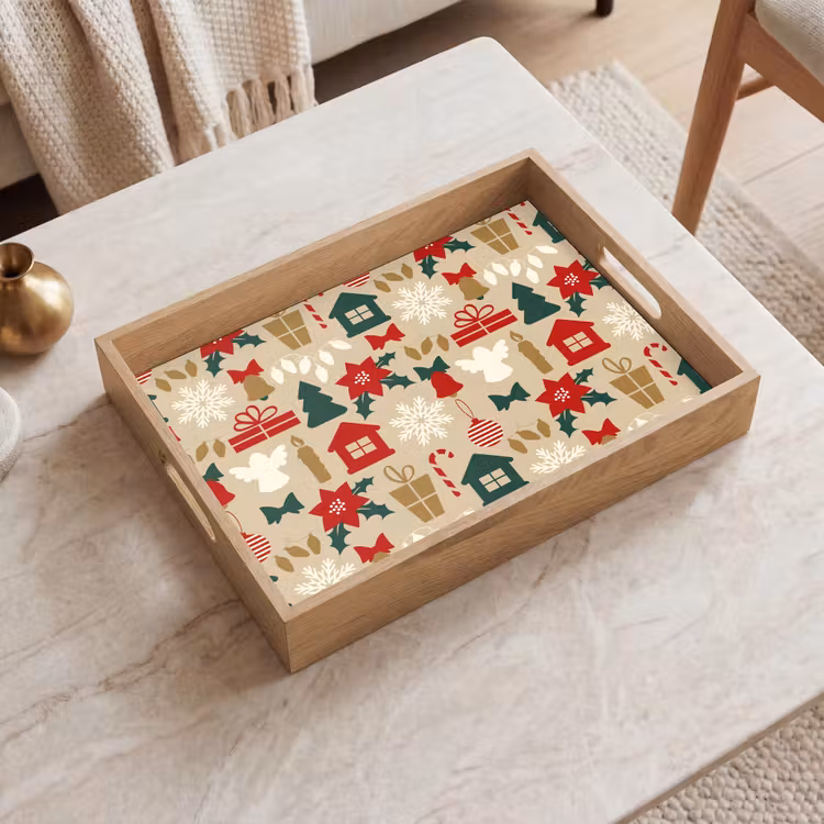 Tablett - Illustration - Weihnachten - Beige — 2