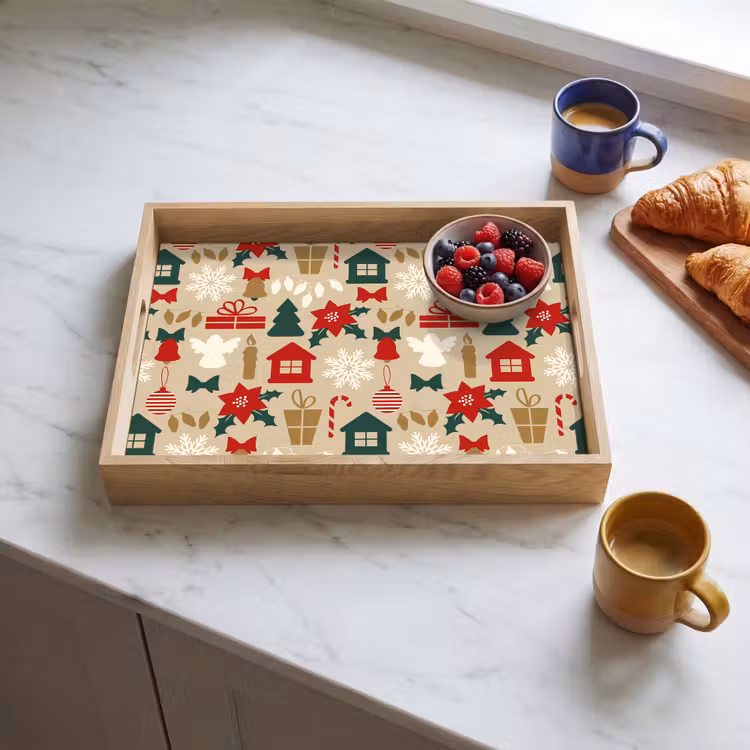 Tablett - Illustration - Weihnachten - Beige — 4