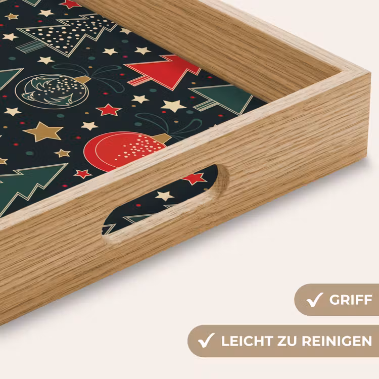 Tablett - Illustration - Weihnachten - Sterne - Grün — 5