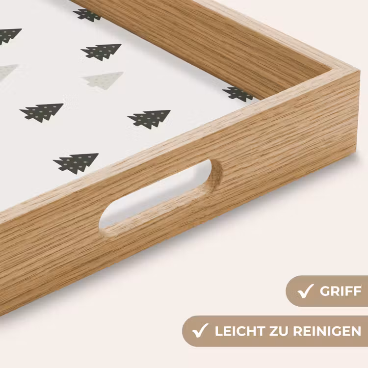 Tablett - Illustration - Weihnachtsbäume - Weiß — 5