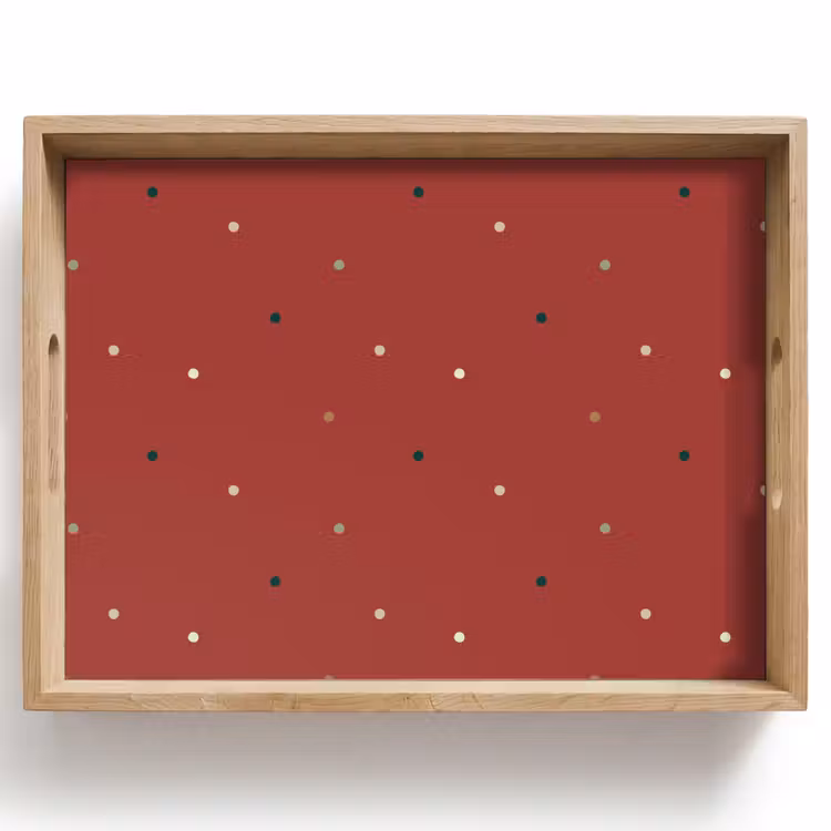 Tablett - Muster - Punkte - Rot — 1