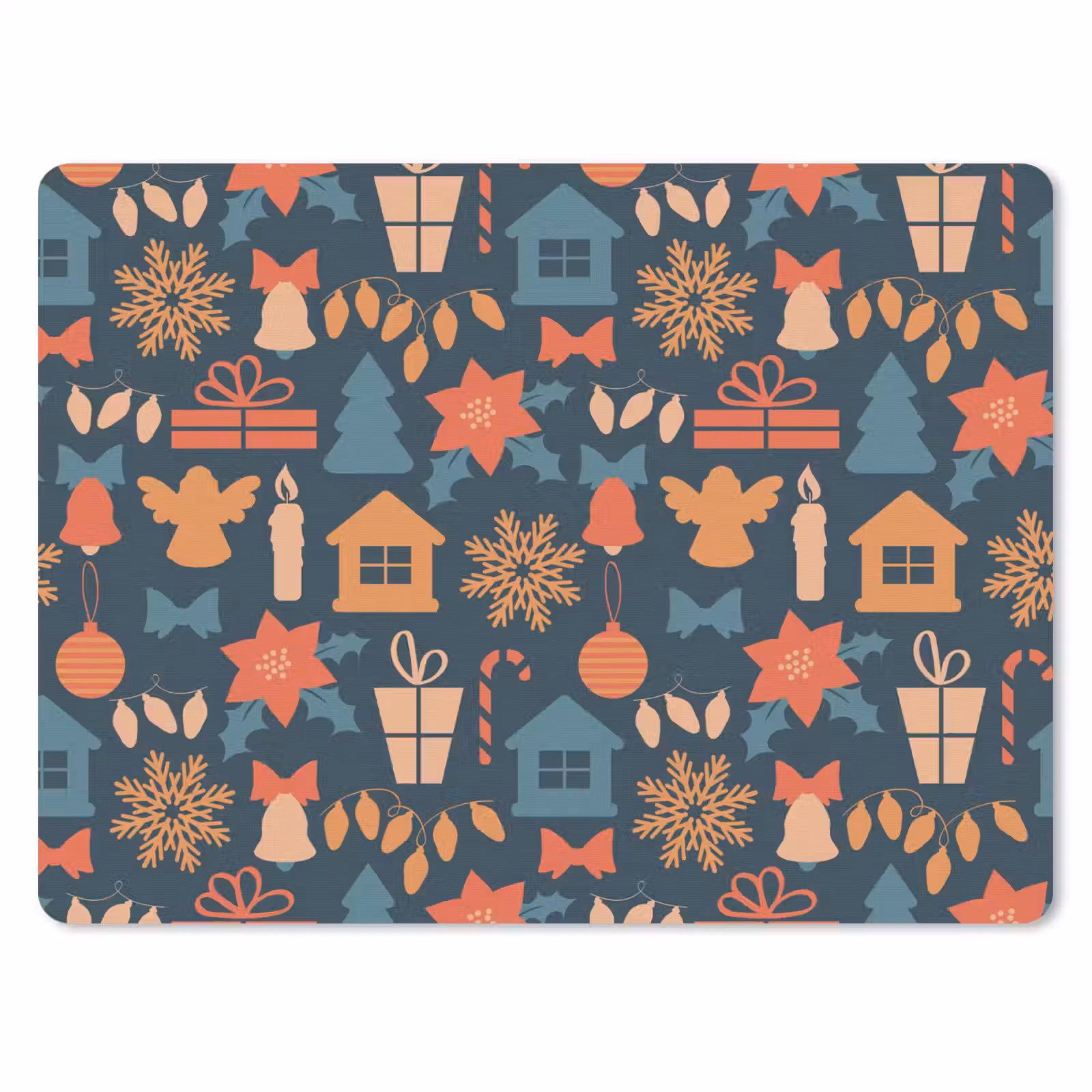 Mauspad - Muster - Weihnachten - Symbole - Blau — 1
