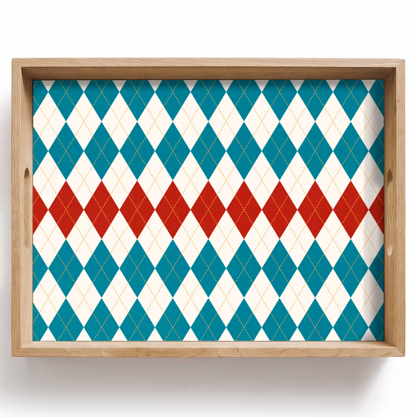 Tablett - Illustration - Karo - Rot - Grün — 1