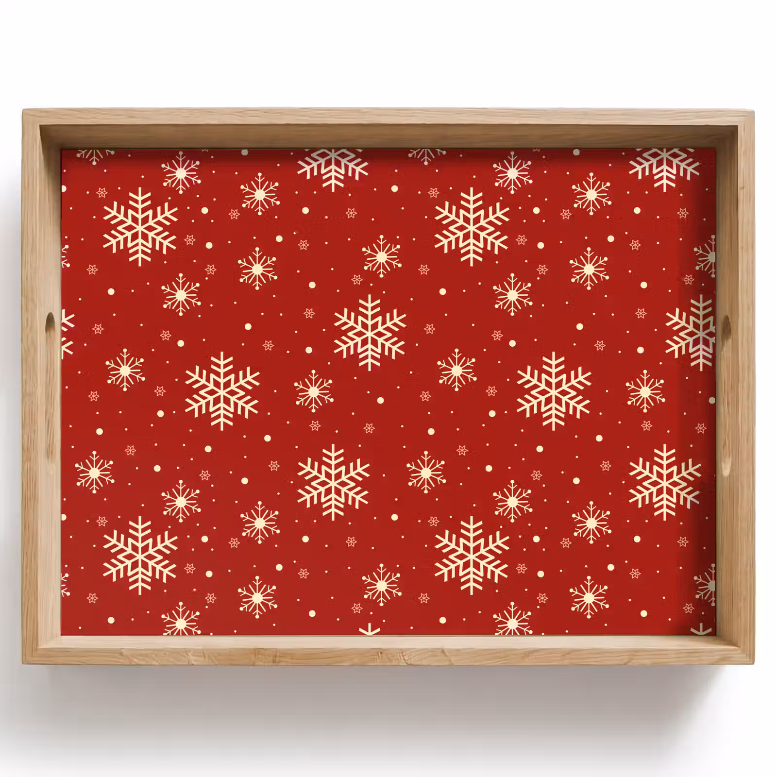 Tablett - Illustration - Schneeflocken - Rot — 1