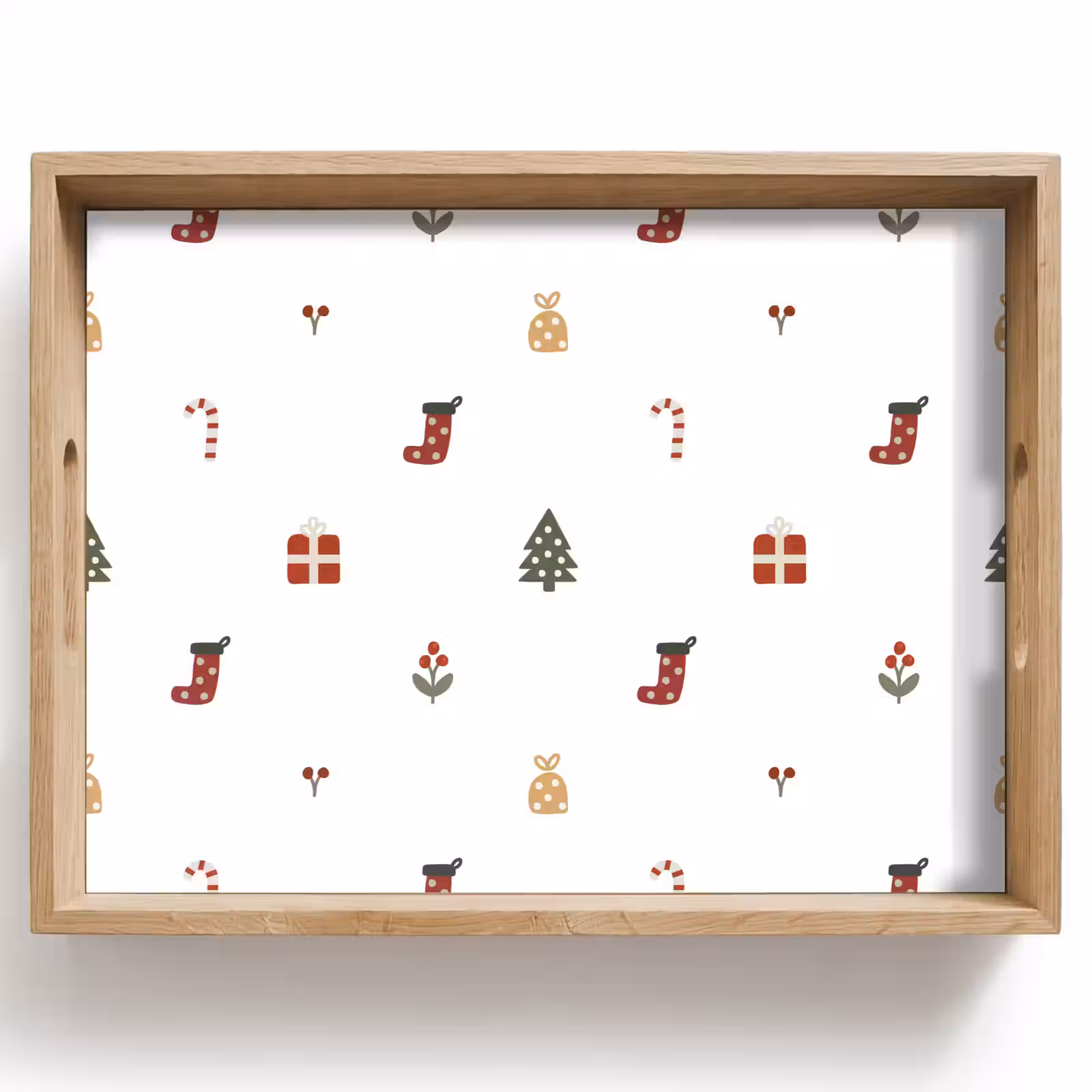 Tablett - Illustration - Weihnachtssymbole - Weiß — 1