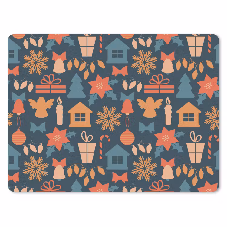 Mauspad - Muster - Weihnachten - Symbole - Blau — 1