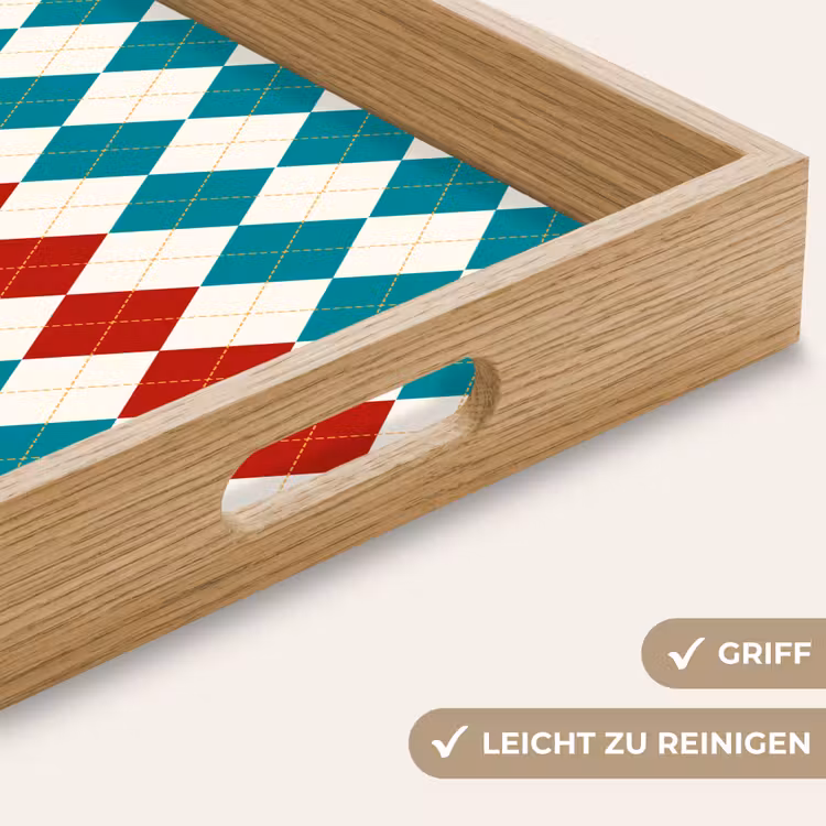Tablett - Illustration - Karo - Rot - Grün — 5