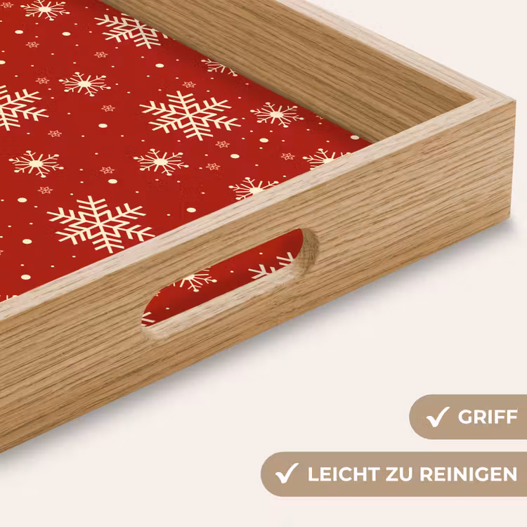 Tablett - Illustration - Schneeflocken - Rot — 5