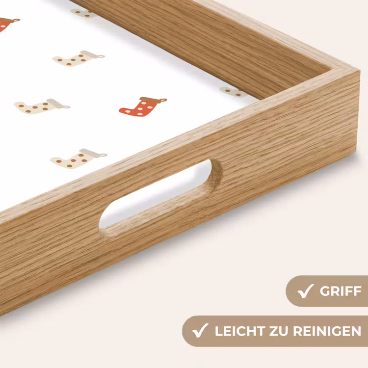 Tablett - Illustration - Weihnachtssocken - Weiß — 5