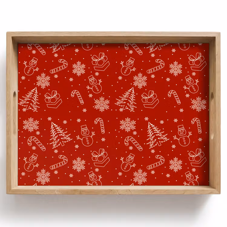Tablett - Illustration - Weihnachtssymbole - Rot — 1