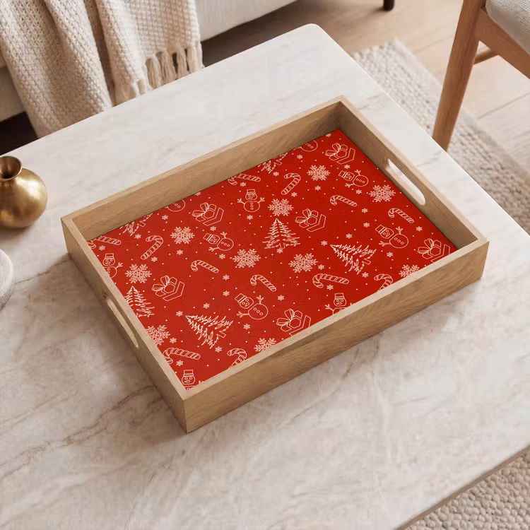 Tablett - Illustration - Weihnachtssymbole - Rot — 2