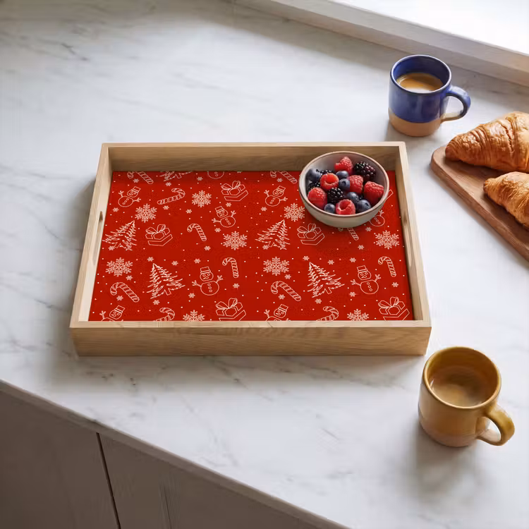 Tablett - Illustration - Weihnachtssymbole - Rot — 4