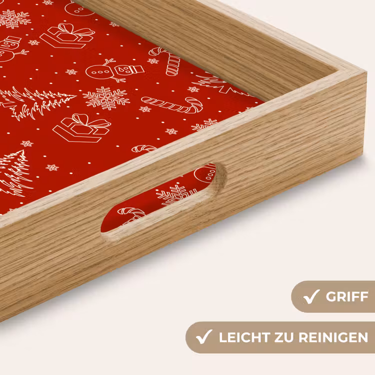 Tablett - Illustration - Weihnachtssymbole - Rot — 5