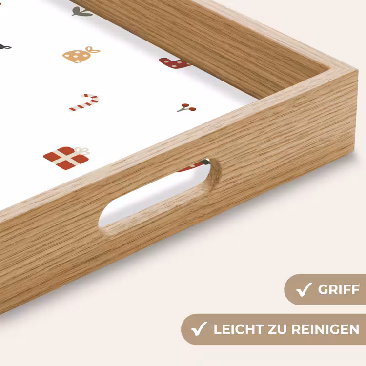 Tablett - Illustration - Weihnachtssymbole - Weiß — 5