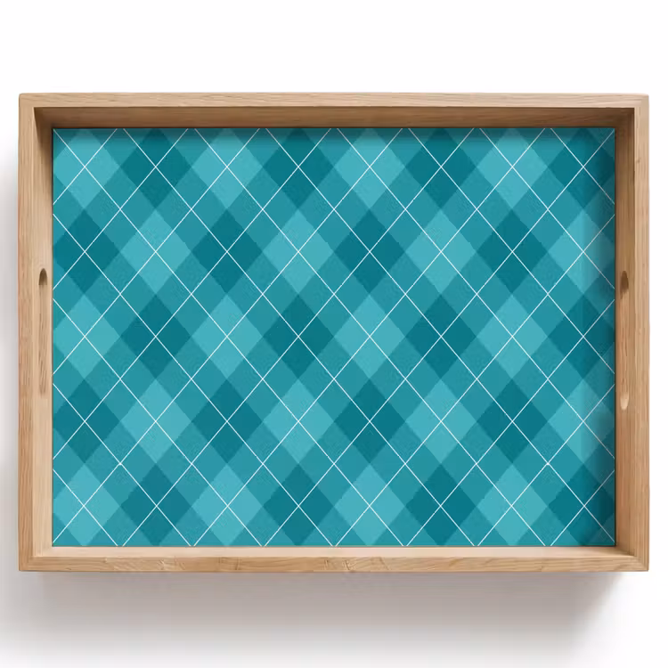 Tablett - Muster - Diamanten - Blau — 1