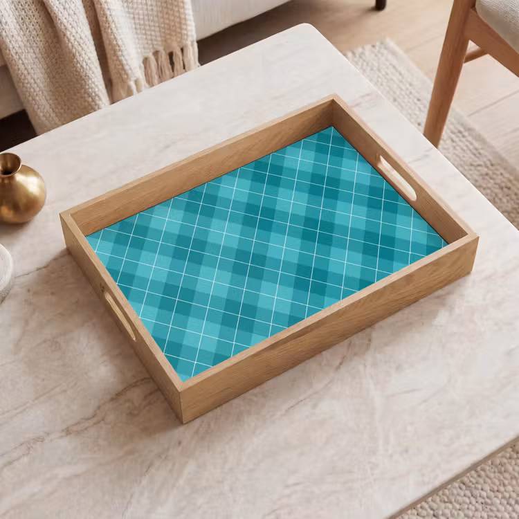 Tablett - Muster - Diamanten - Blau — 2