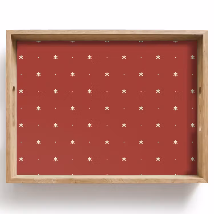 Tablett - Muster - Punkte - Sterne - Rot — 1