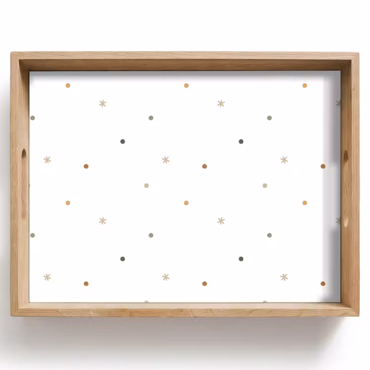 Tablett - Muster - Punkte - Sterne - Weiß — 1