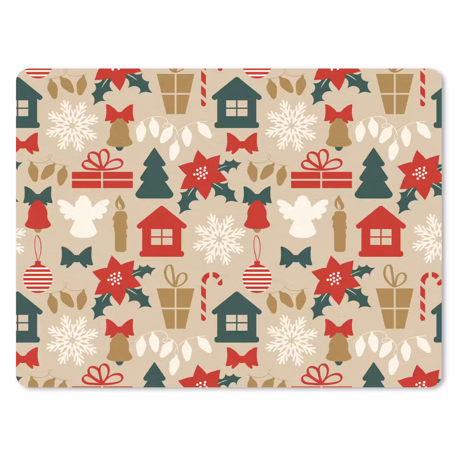 Mauspad - Illustration - Weihnachten - Beige — 1