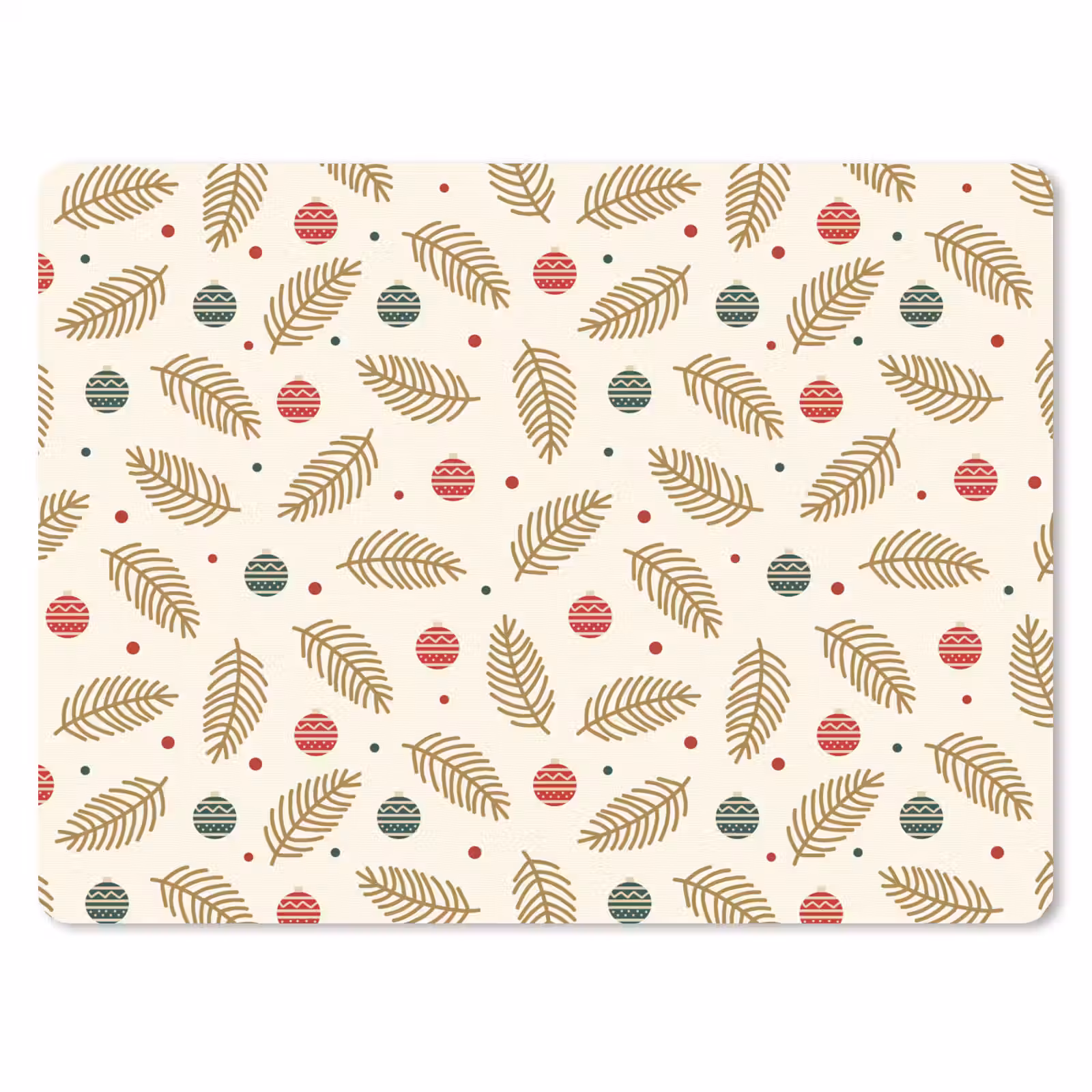 Mauspad - Muster - Weihnachten - Symbole - Beige — 1