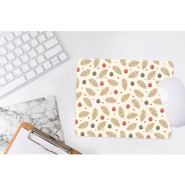 Mauspad - Muster - Weihnachten - Symbole - Beige — 2