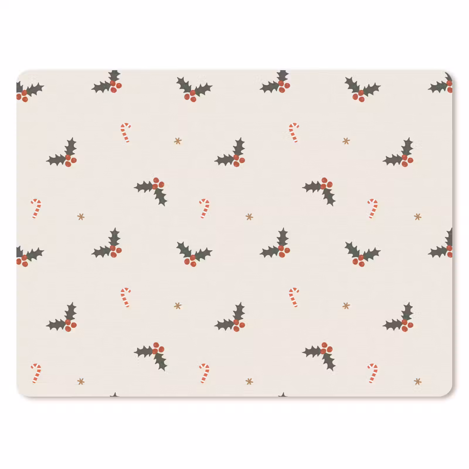 Mauspad - Illustration - Stechpalmenzweige - Azurblaue Stöcke - Beige — 1