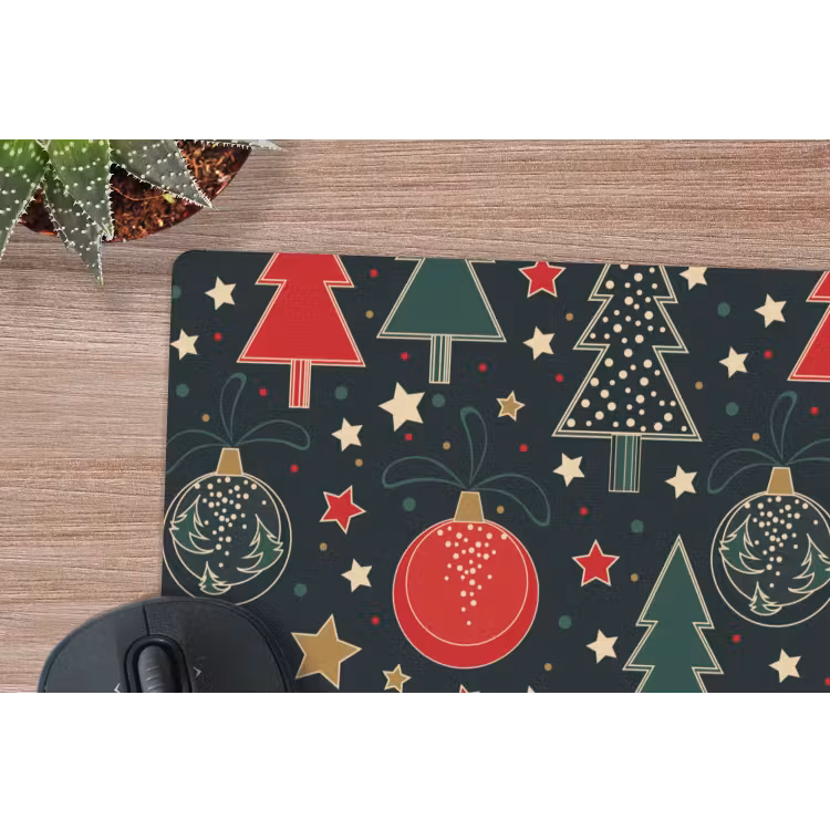 Mauspad - Illustration - Weihnachten - Sterne - Grün — 4