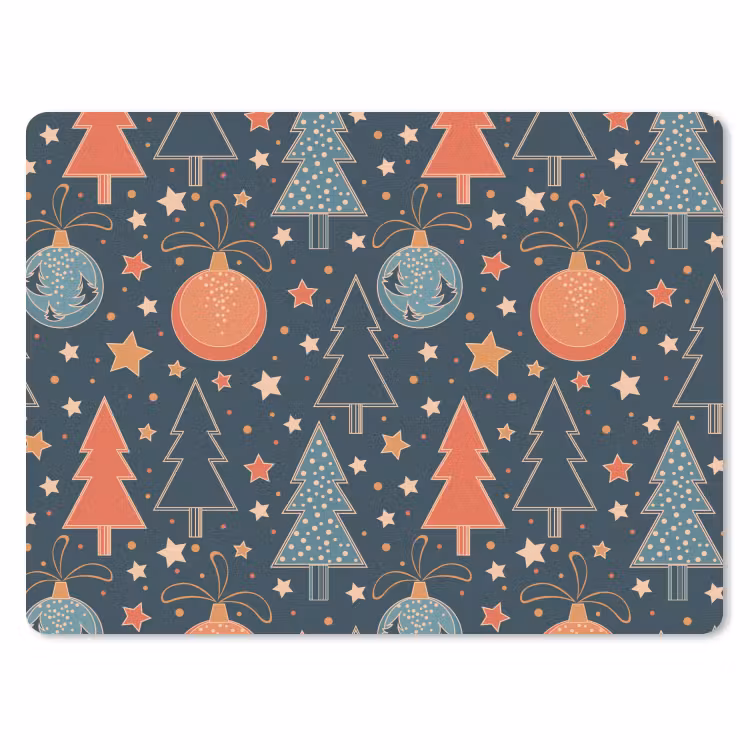 Mauspad - Illustration - Weihnachten - Symbole - Blau — 1