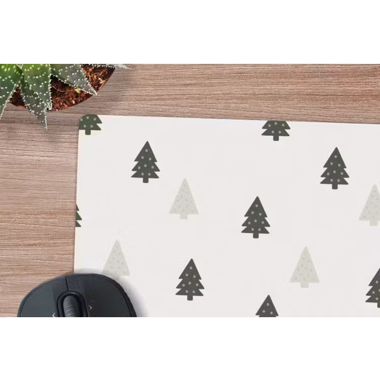 Mauspad - Illustration - Weihnachtsbäume - Weiß — 4