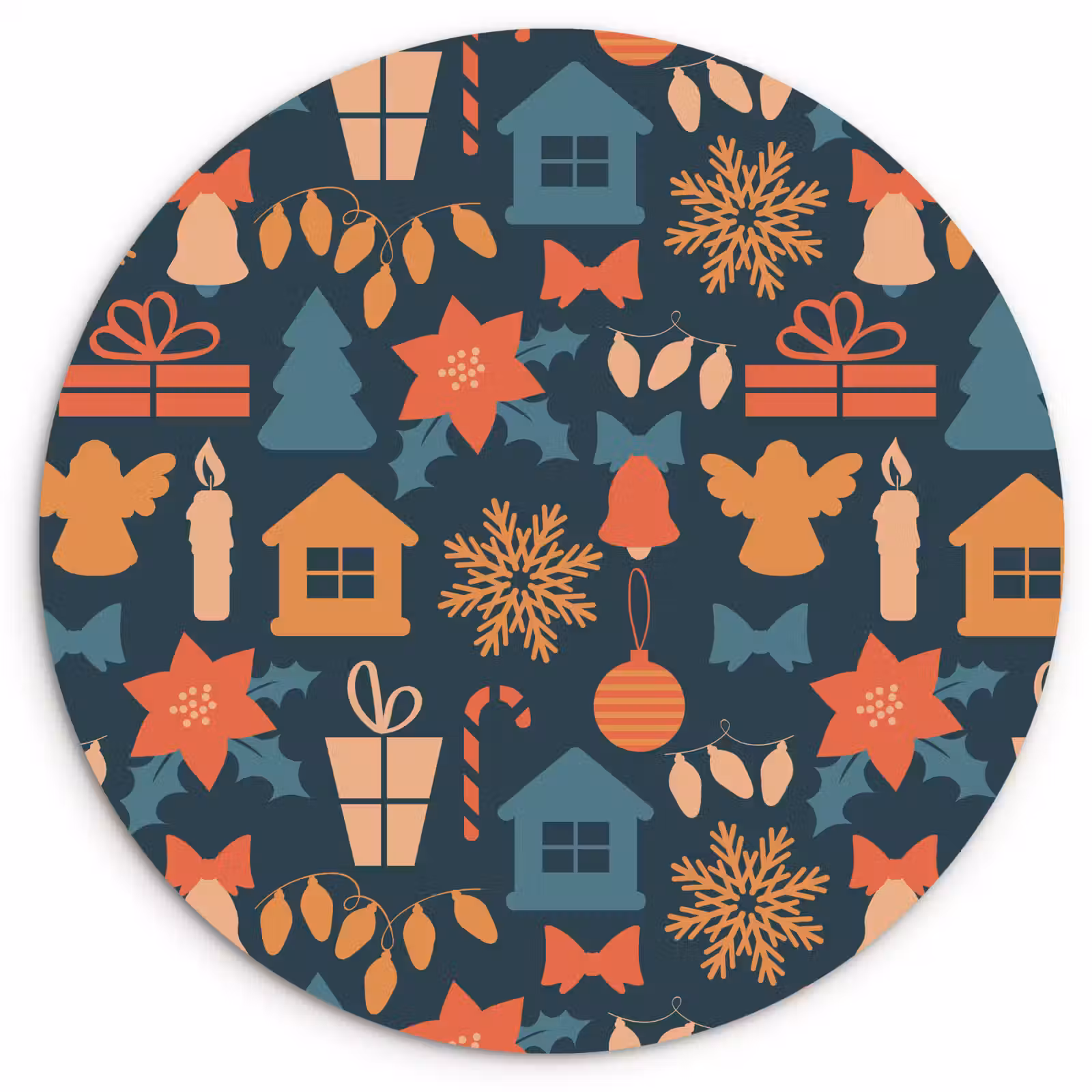 Forexbild Rund - Muster - Weihnachten - Symbole - Blau — 1