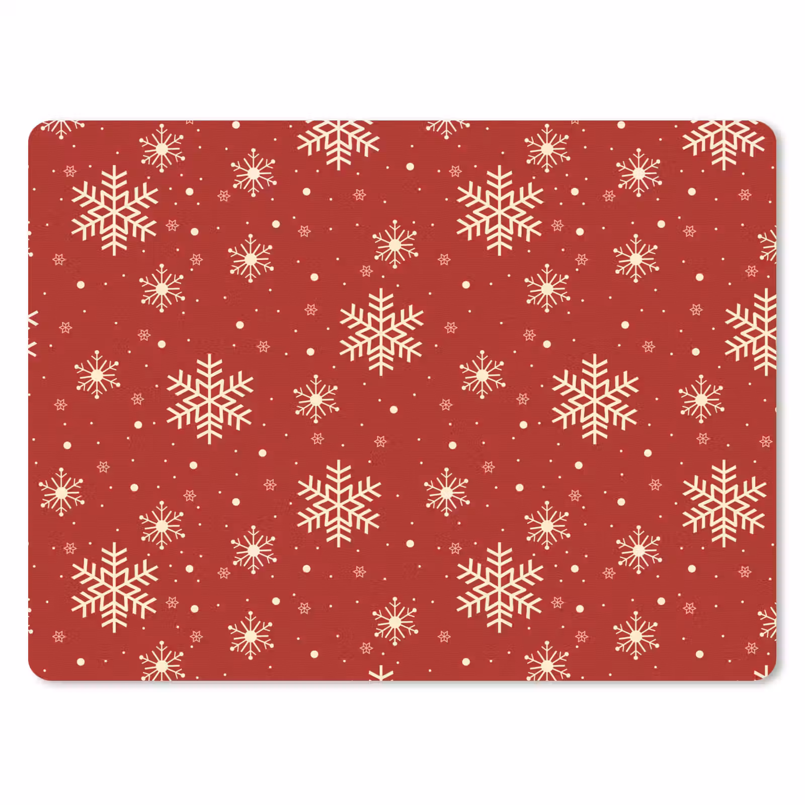 Mauspad - Illustration - Schneeflocken - Rot — 1
